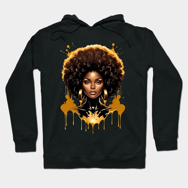 Black Woman retro vintage 80s disco hiphop design Hoodie by Neon City Bazaar